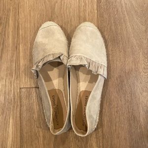 Slip on shoes , tan, suede, and never worn